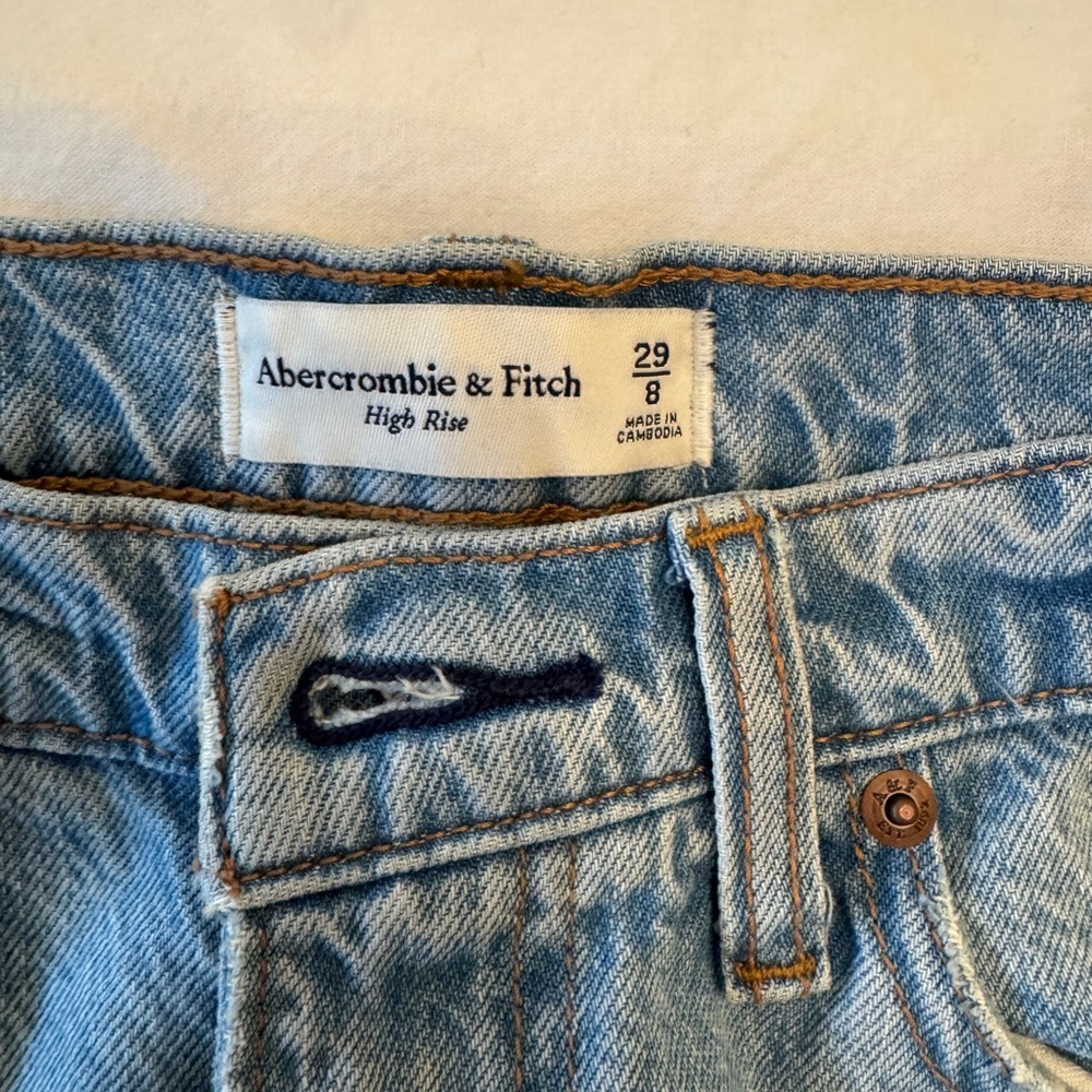 Abercrombie & Fitch Light Blue Denim Midi Skirt - Picture 4 of 5